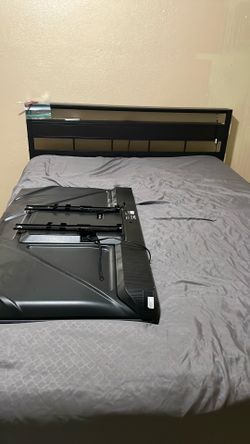 Bed Frame with LED lights + Queen size mattress