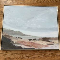 Wall Hanging Framed Modern Contemporary California Landscape Art Canvas Coastal Minimalist 