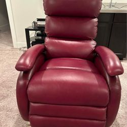 Red Leather Recliner Sofa 