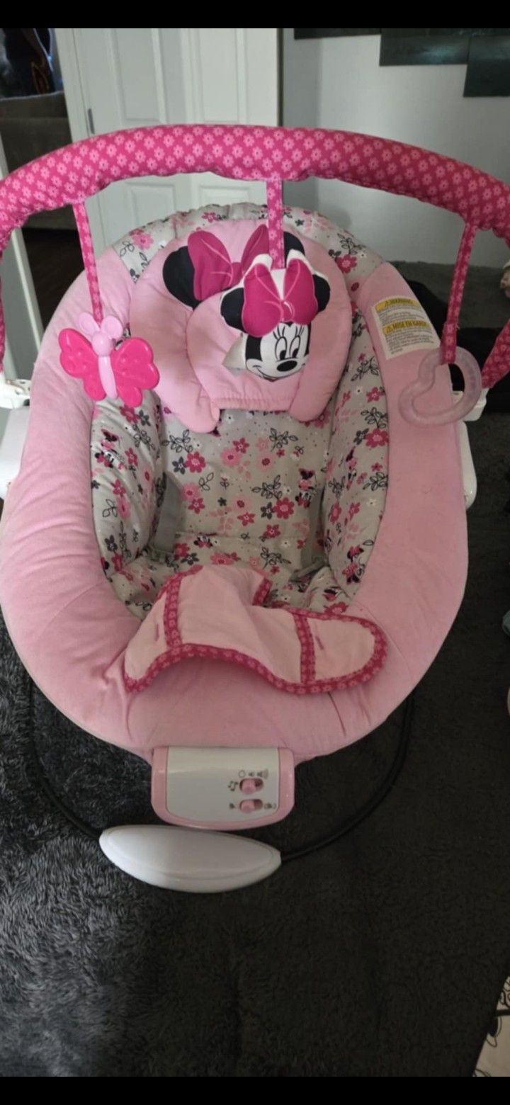Baby Girl Bouncer And Clothes