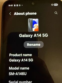Samsung Galaxy A14 5G in Black $240