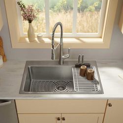 Kohler Pro-Function Kitchen Sink Kit - With Vibrant Stainless Faucet - Lowballers Ignored 