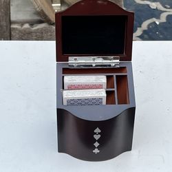 Mahogany playing card holder great home decor