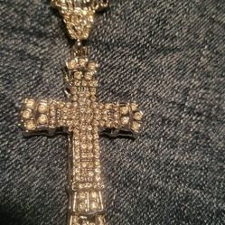 Necklace With Rhinestone Cross