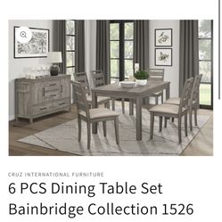 New Dining Room Set ( Table And 6 Chairs )