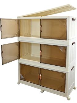 Stackable Storage Bins with Lid -Large 430Qt 3Tier X(410)