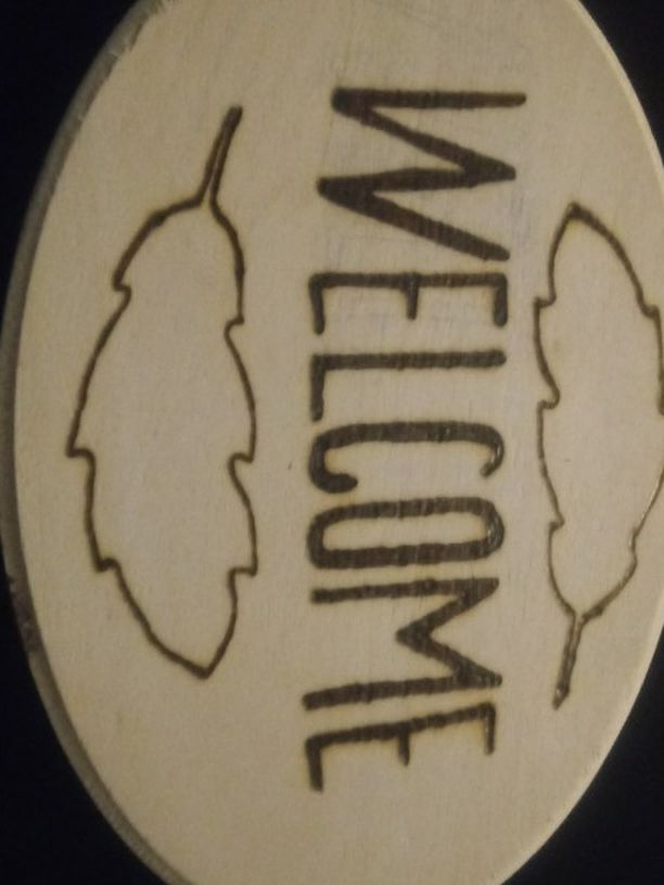 Wood Burnt welcome Sign