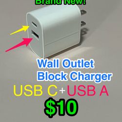 🔌 USB-C + USB-A Wall Charger Block Dual Port 🔥