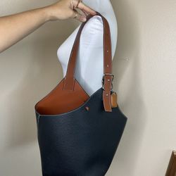 Maison de Beaute Marseilles Cholet Two-Tone Medium leather tote black and brown