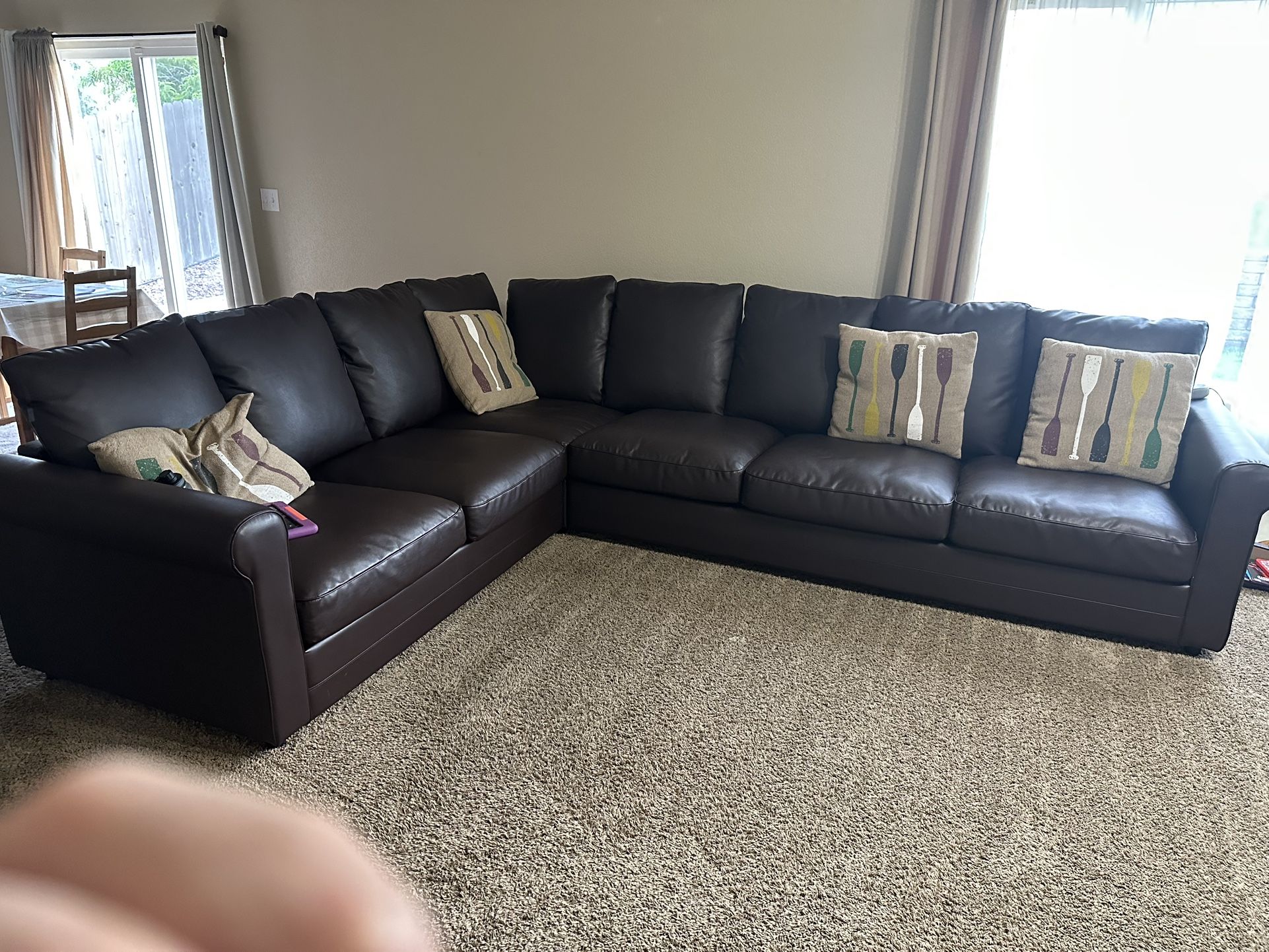 IKEA 5-Seat Leather Corner Sectional Sofa / Couch - Moving Sale!!