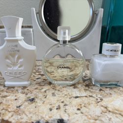 3 designer perfumes (Montblanc, Chanel, Creed)