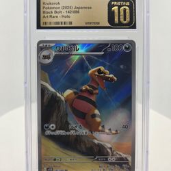 Japanese Pokémon, Krokorok Art Rare, CSG Pristine 10