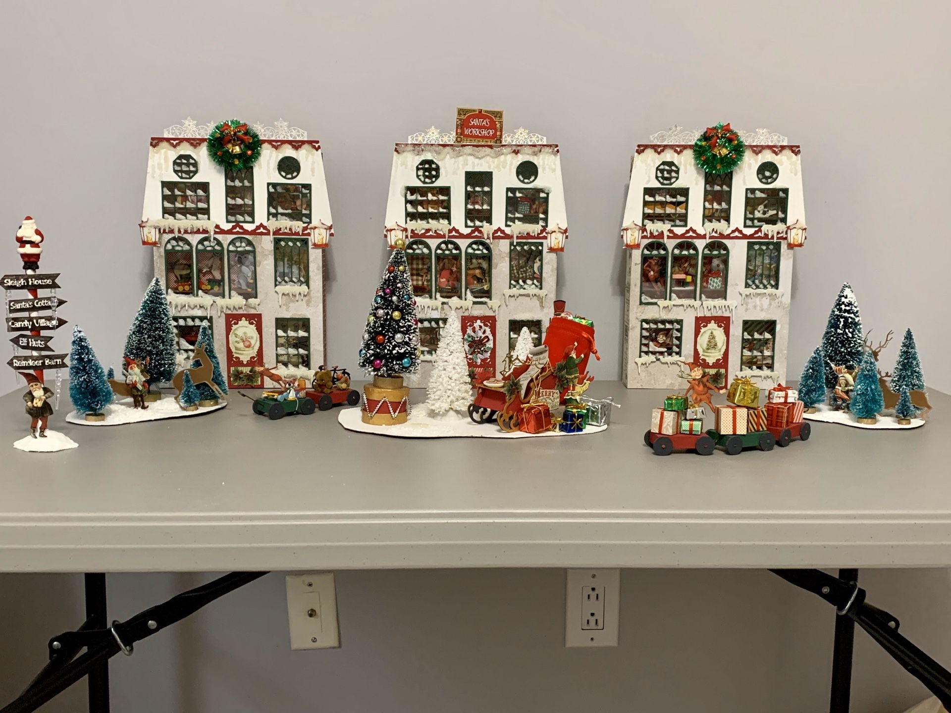 North Pole Santa Workshop Handmade Scene