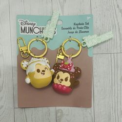 Disney Keychain Set 2pc Munchlings Mickey & Minnie Disney Park Merchandise