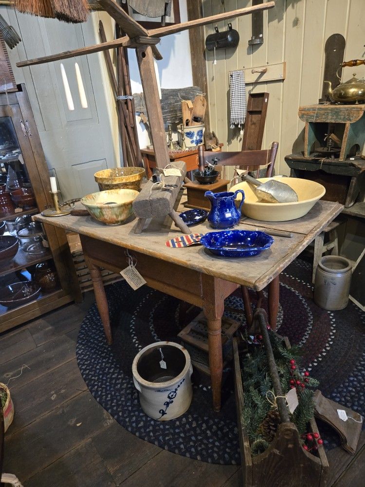 Antique Primitive Shaker Farmhouse Table