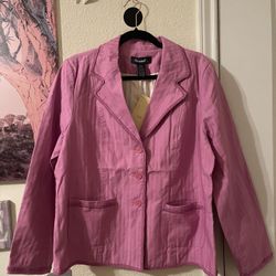 Denim & Co suit jacket with pockets size Large NEW 