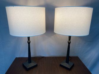 POTTERY BARN Porter metal USB Table Lamps (Set of 2)