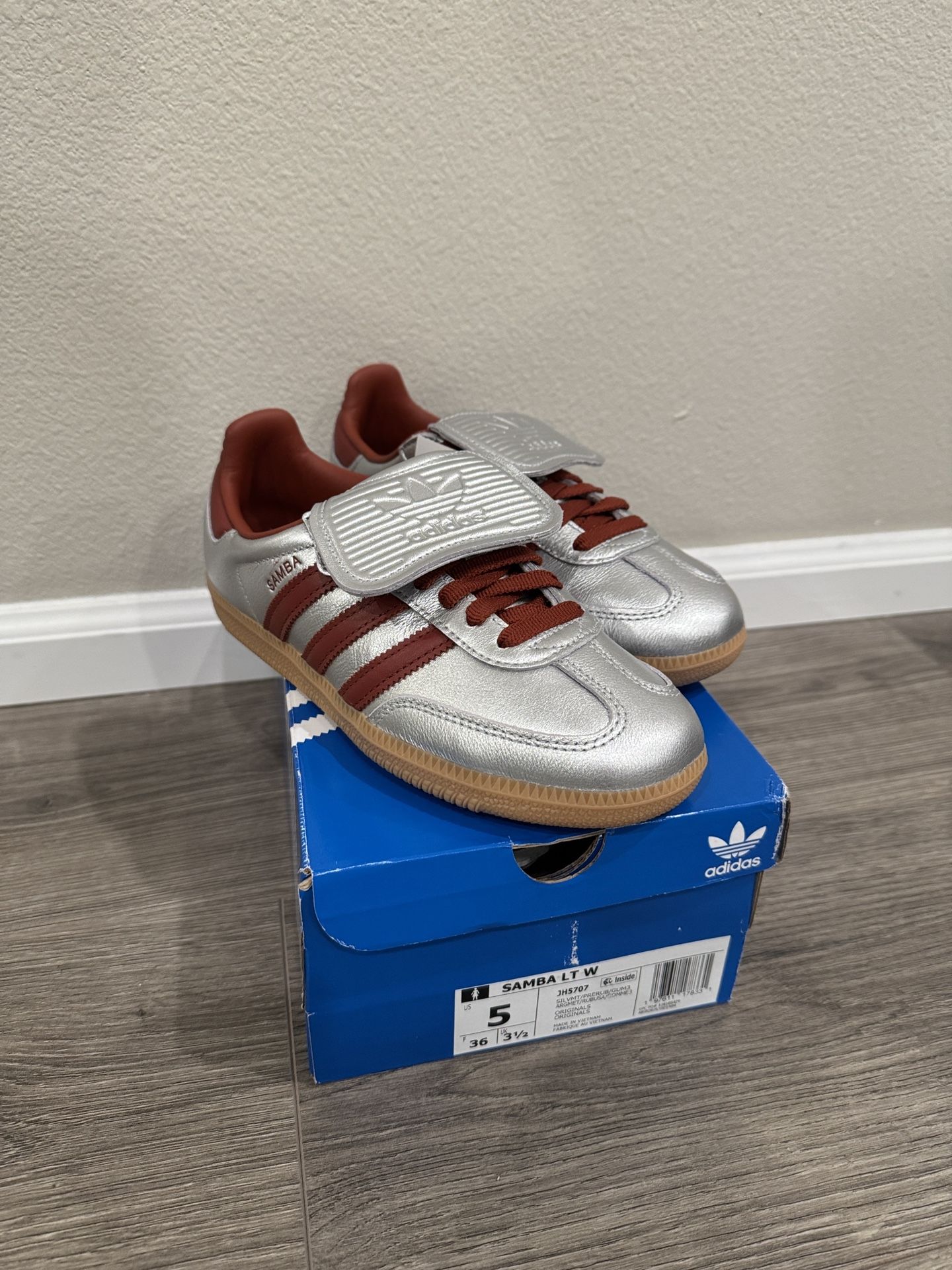 Adidas Samba LT 'Silver Metallic Preloved Ruby' Women’s Size 5 UK 3.5