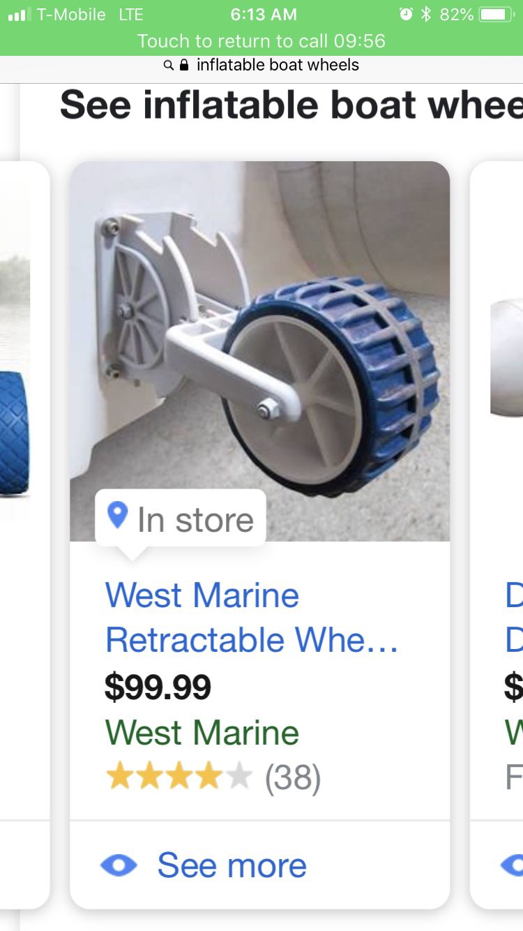 Inflatable boat wheels