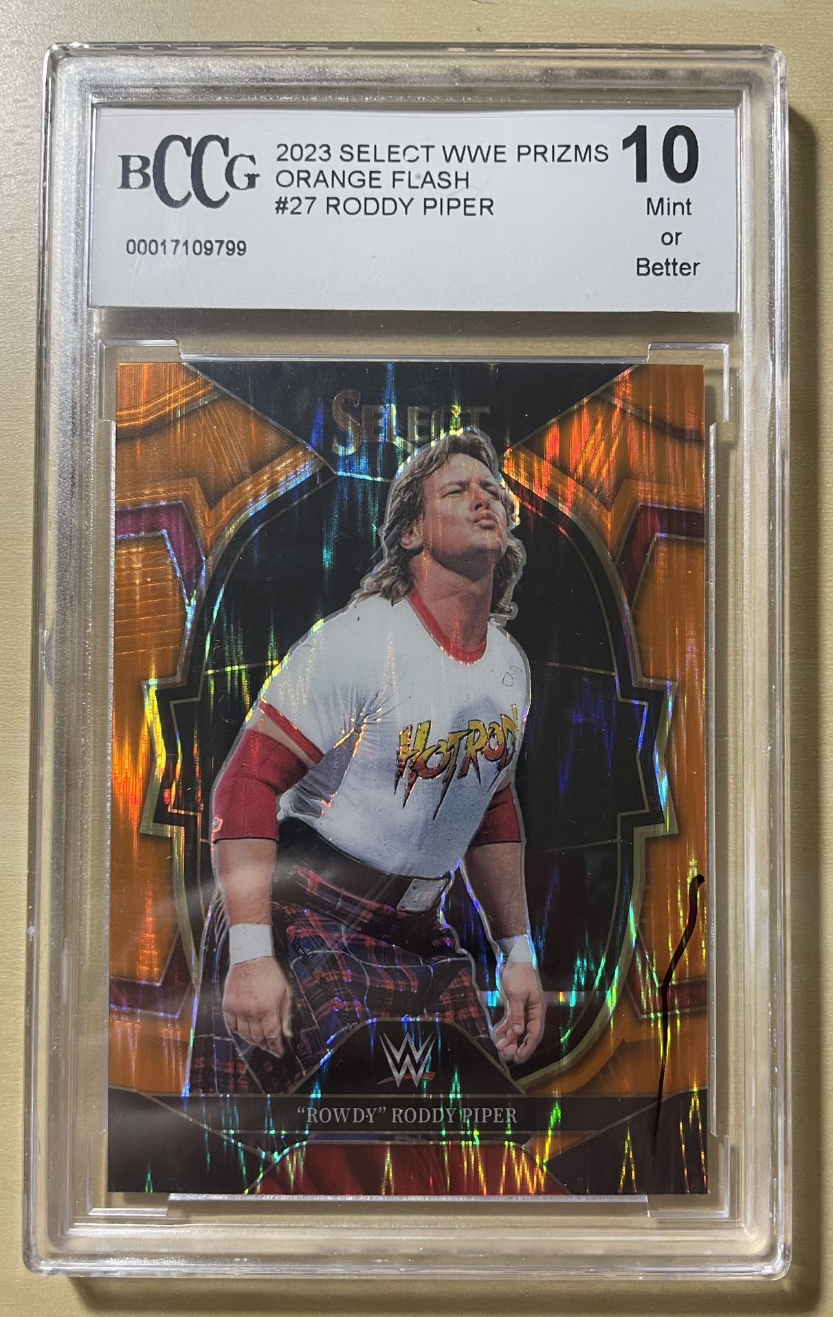 2023 SELECT WWE PRIZMS #27 Roddy Piper (Orange Flash)