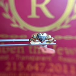 10K GOLD HEART RING, 2-TONE