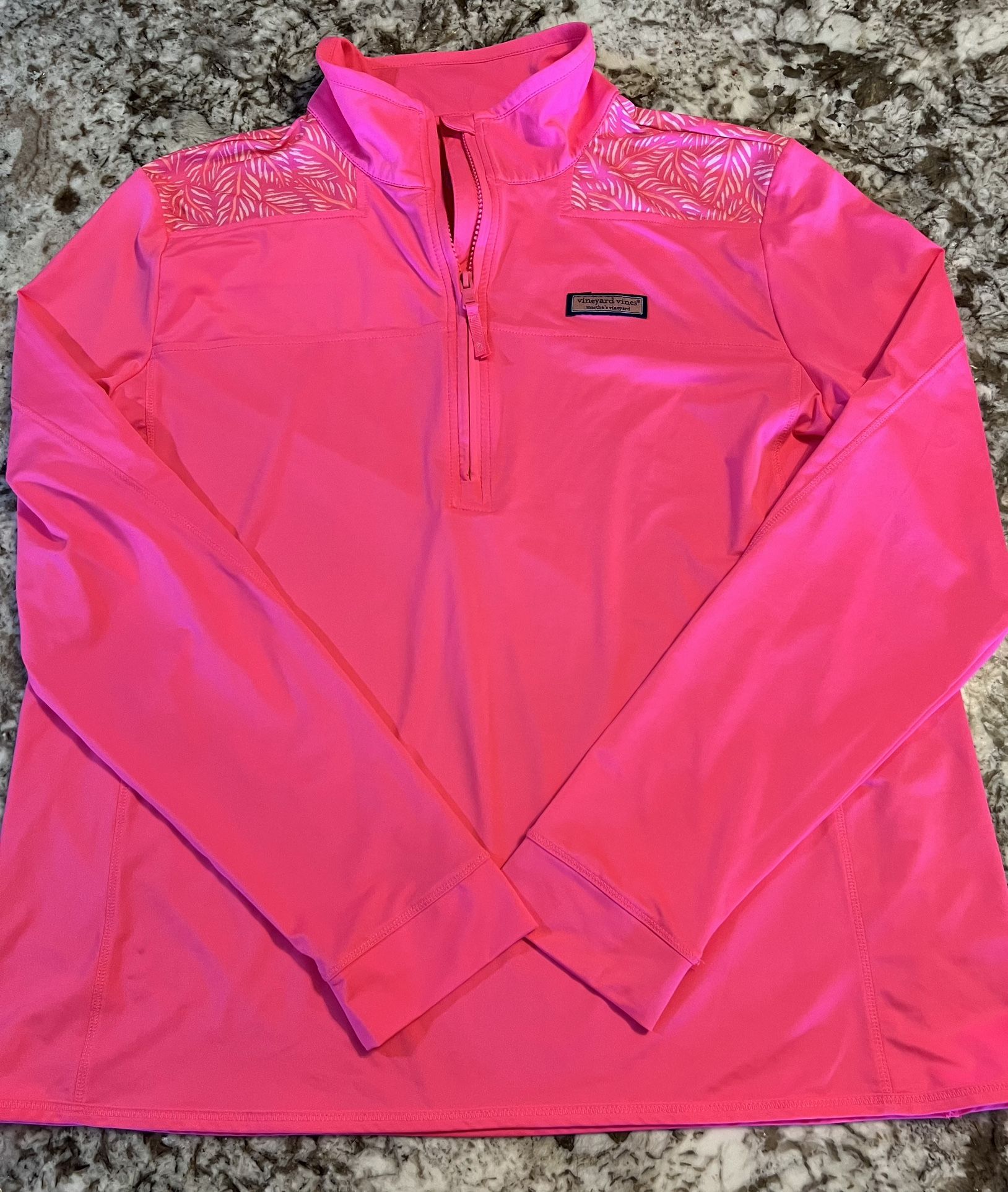 XL Vineyard Vines The Shep Shirt Pink 1/4 Zip Pullover Women's Performance Sport Marthas vineyard 