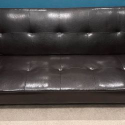 Convertible Faux Leather Futon Sofa Bed