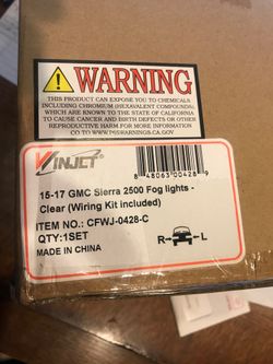 15-17 GMC Sierra 2500 fog lights w/wiring kit. New