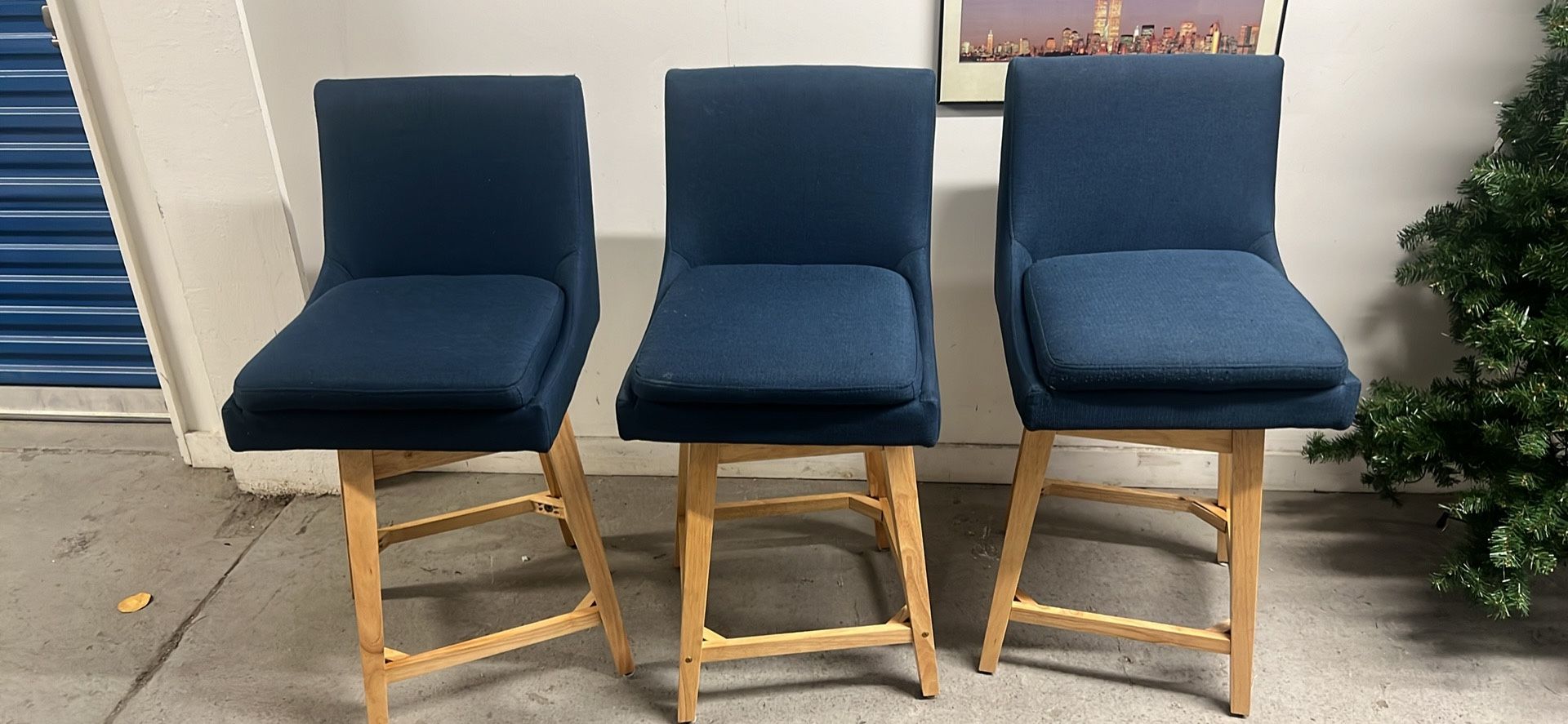 3 Swivel Heavy, Good Condition Barstools