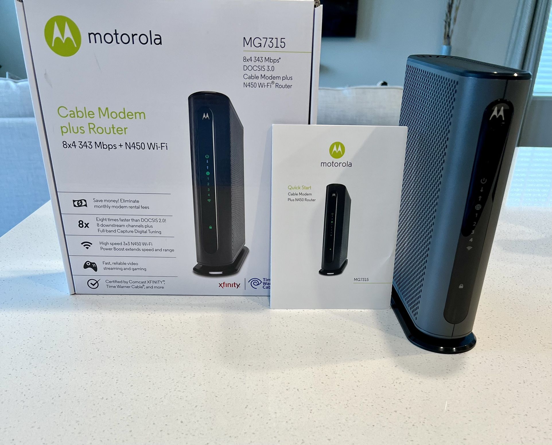 Motorola MG7315 Cable Modem Plus Router (All-in-one)