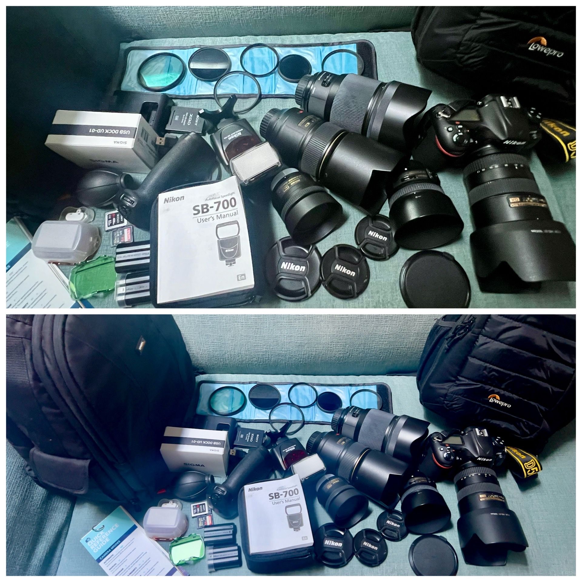 DSLR NIKON D500 camera with multiple Lenses and TONS of Extras in very good condition
