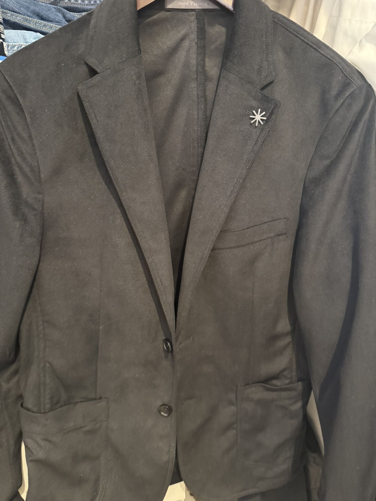 🔥 Stylish BLACK SUEDE Suit Jacket - Men’s/Women’s
