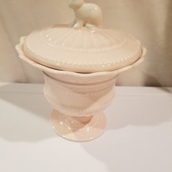Pink Covered Candy Dish