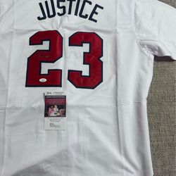 Dave Justice Signed Autograph Custom Jersey - JSA Coa - Atlanta Braves