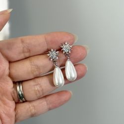 Pearl earrings Ear Wear 925 Silver