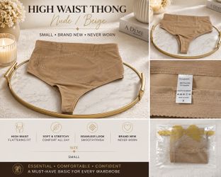 Nude High Waist Seamless Thong (Size S) – Brand New Never Worn