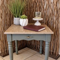Refinished solid wood side table / nightstand