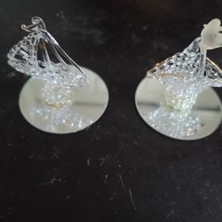 GORGEOUS NEW Pair of Spun Glass figurines.

