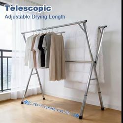New! Foldable Clothes Drying Rack Outdoor Indoor, Drying Rack Clothing Collapsible, Adjustable Laundry Drying Rack, Heavy Duty Stainless Steel Clothes