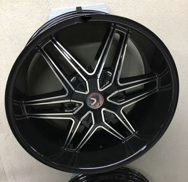 Brand New 24" LA18 6x135 Black Machine Wheels