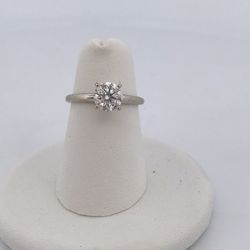 14k White Gold 0.93ct Diamond Solitaire Ring Size 5