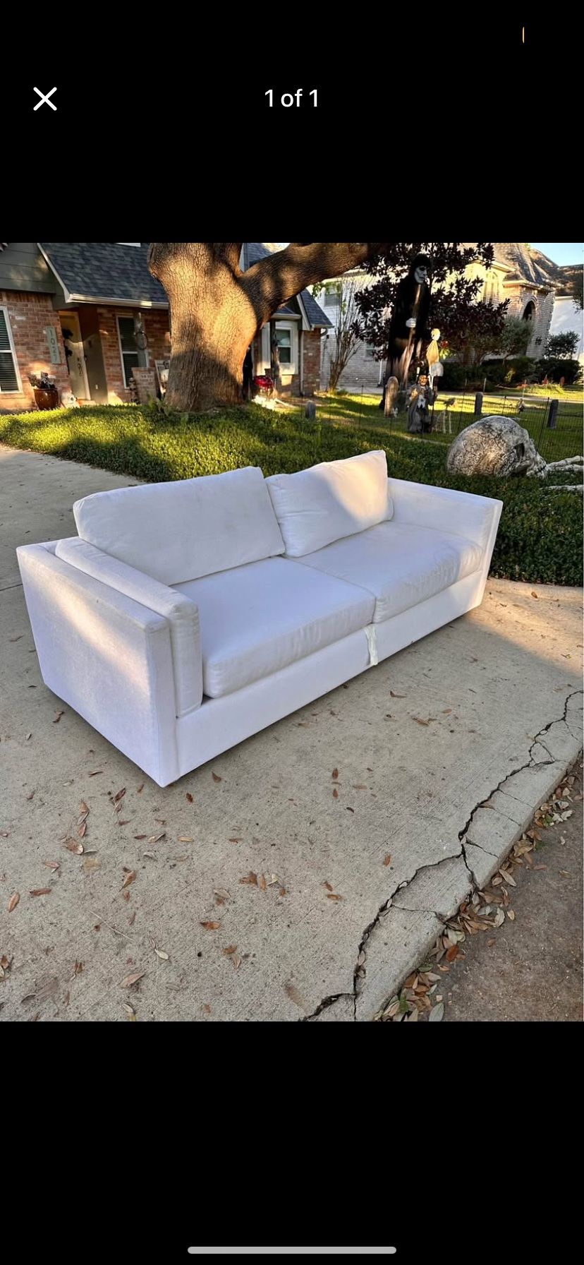 Big White 2 Seater Sofa Couch In Great Condition