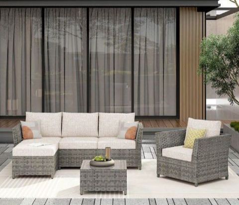 Patio Sofa Set High Quality Fully Assembled In The Box Deep Seating Cushions Three Colors Available 🆕🛺🚚🆕