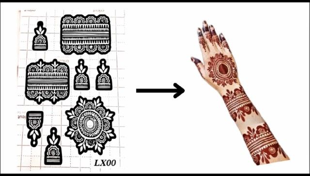 Henna Stencil to Use with Real Henna for a Pattern