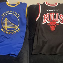NBA Warriors and Bulls jerseys