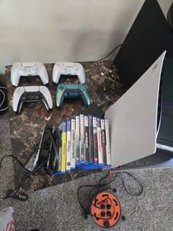 (Negotiable) PS5 PlayStation Disc with 2TB SSD M.2 NVMe, 4 controllers and 4TB External Hard Drive