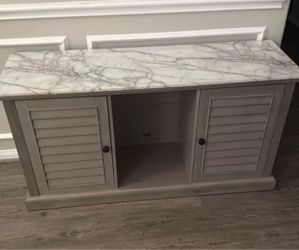 Gray Sideboard Cabinet with Marble Top