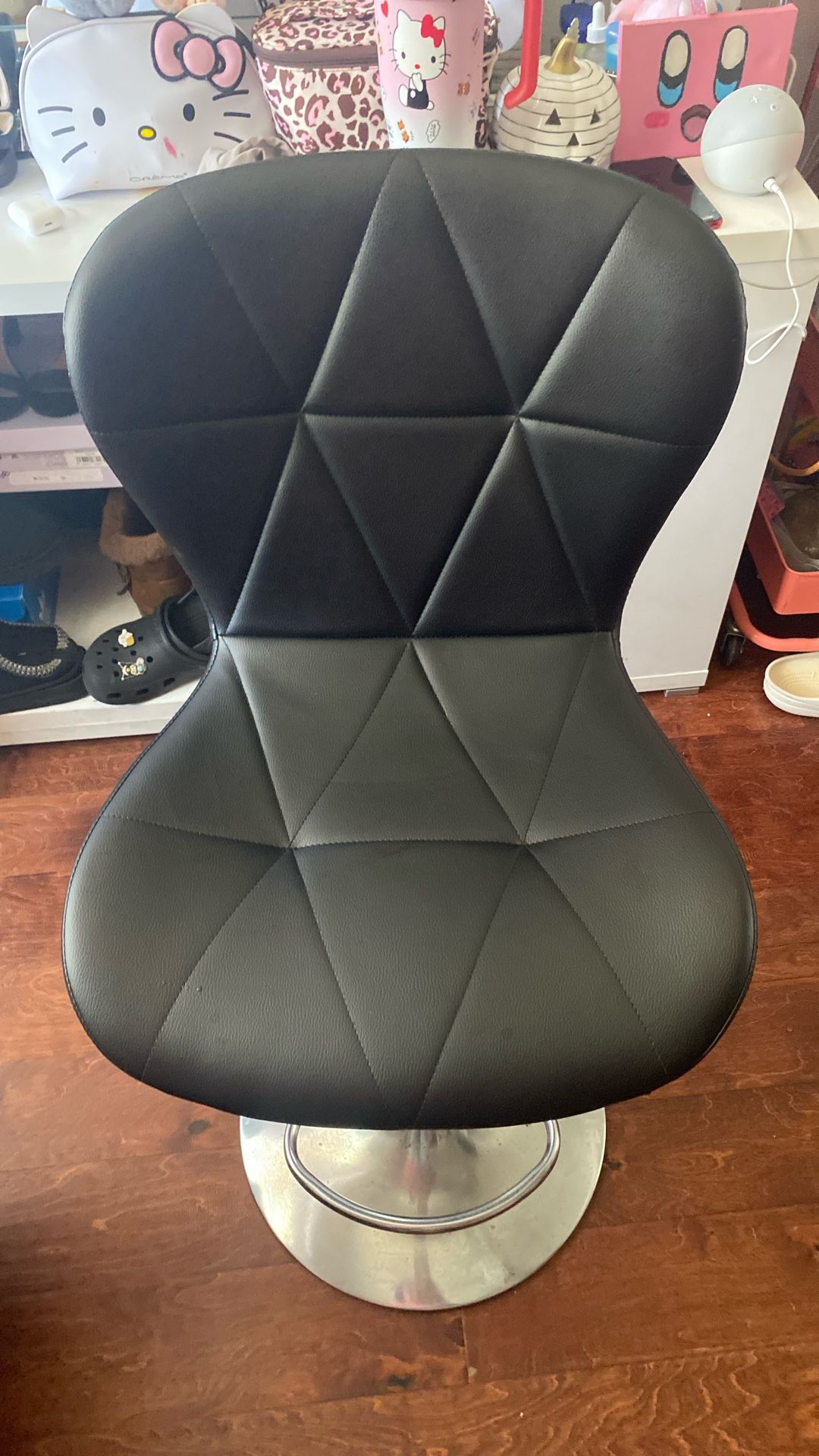 Black Adjustable Bar Stool
