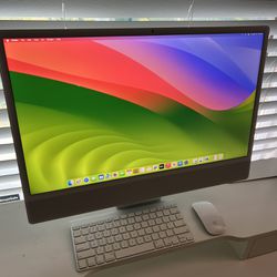 Apple iMac 24 Inch M1 Chip  256GB, 8GB, 8-Core GPU, Silver Color 