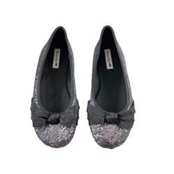 NEW American Eagle Purple Sparkly Flats With Bow Size 3